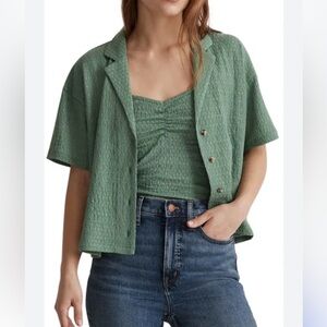 Madewell Textured Green Button Down Shirt